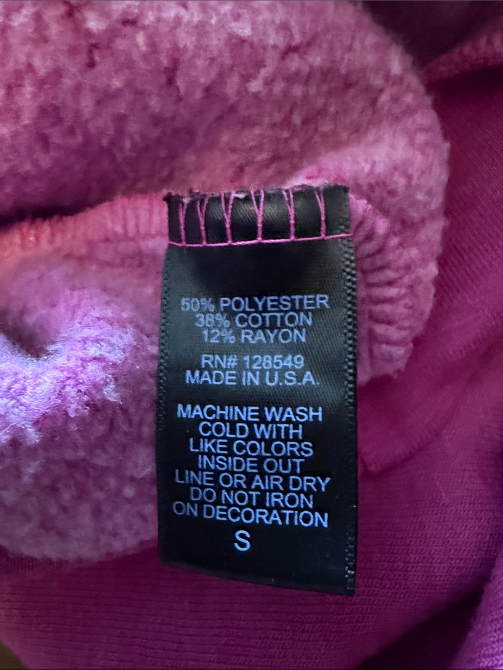 Women’s  Pink Hoodie Sweater with Sunset Stripe Detail - Picture 6 of 6